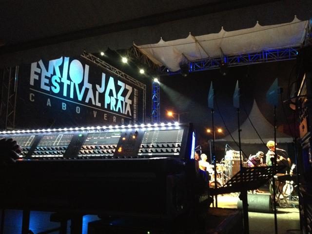 Jazz festival stage with mixing desk